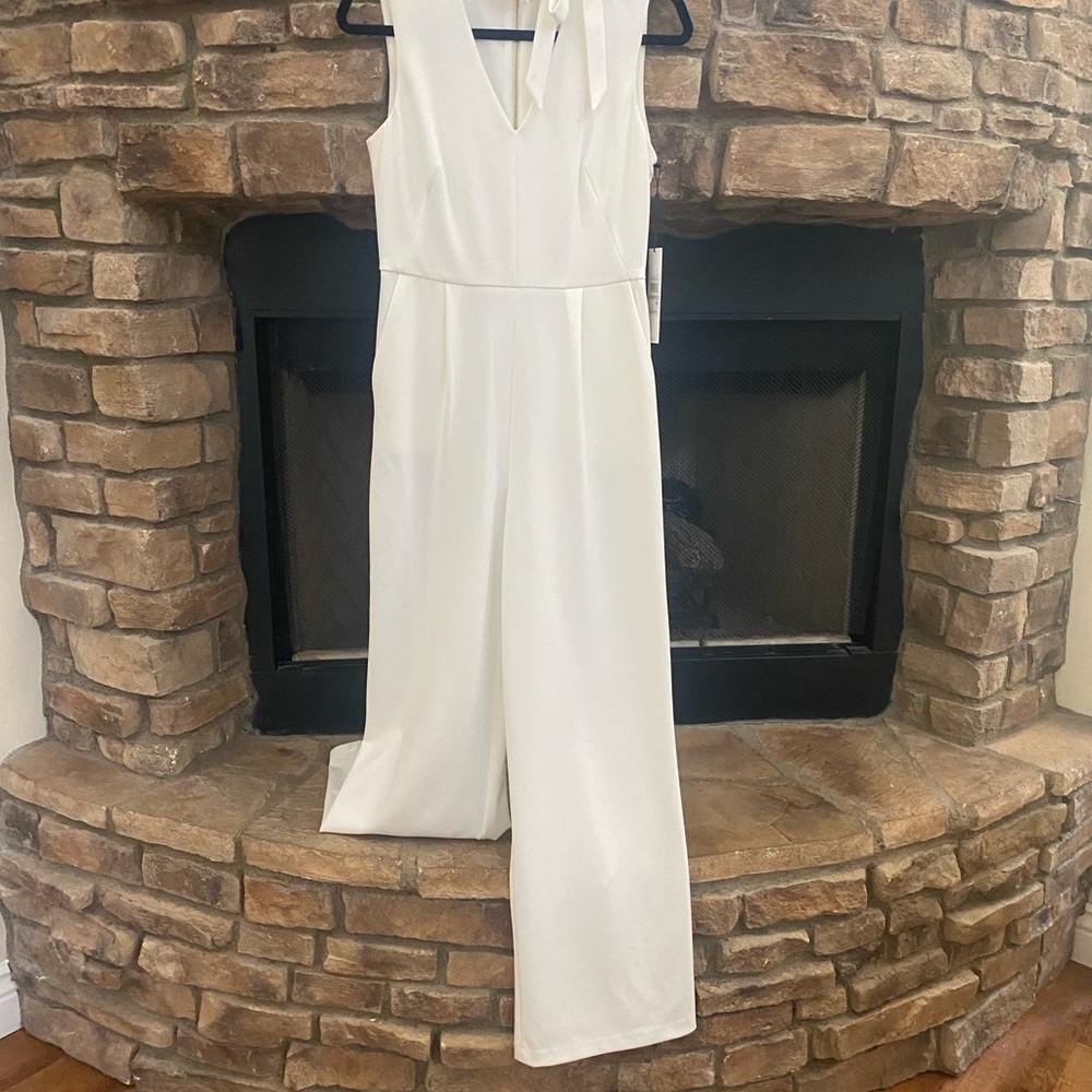 Calvin Klein Ivory Sleeveless Jumpsuit